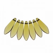 Czech Glass Daggers beads 5x16mm Topaz